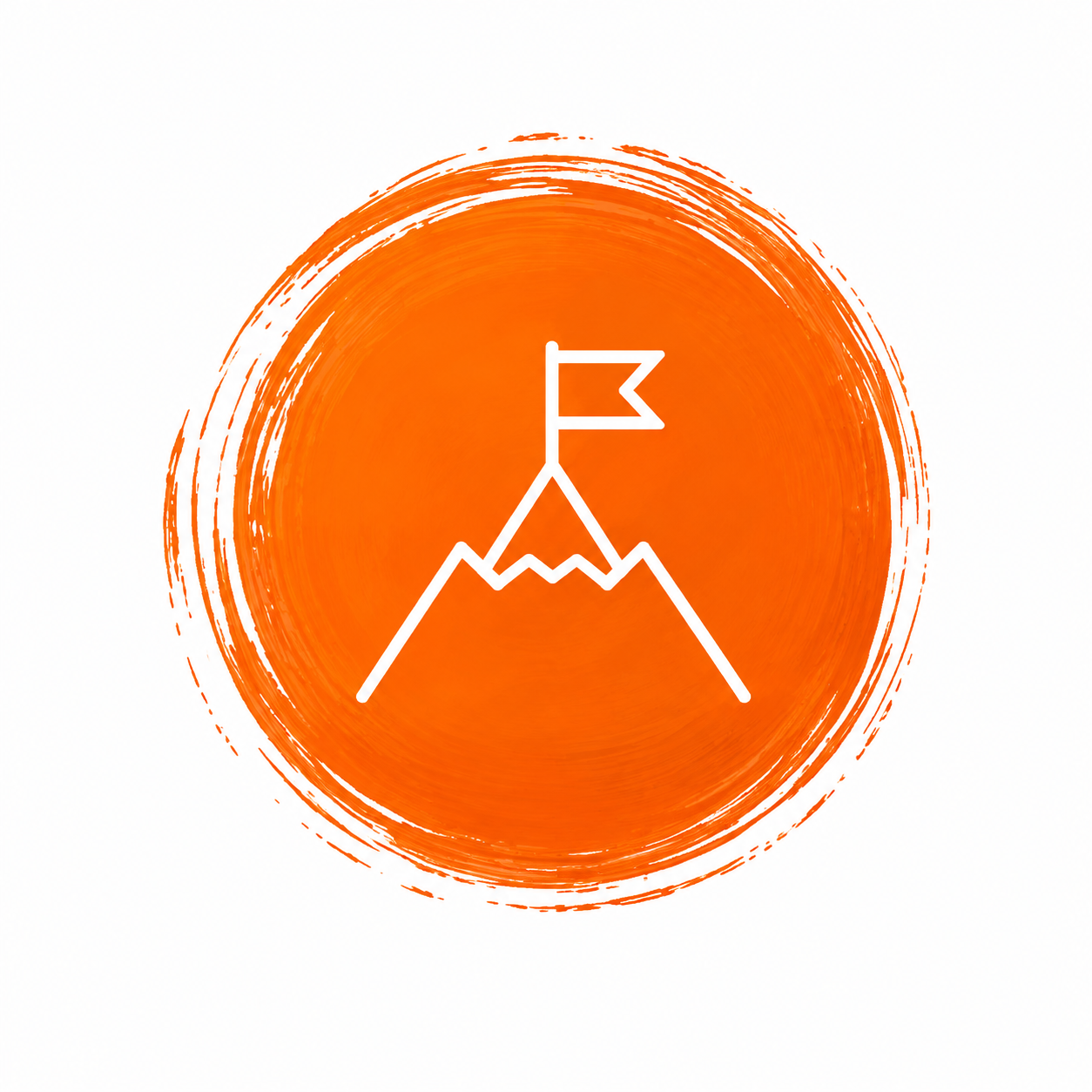 Rise icon - a flag on a mountain peak